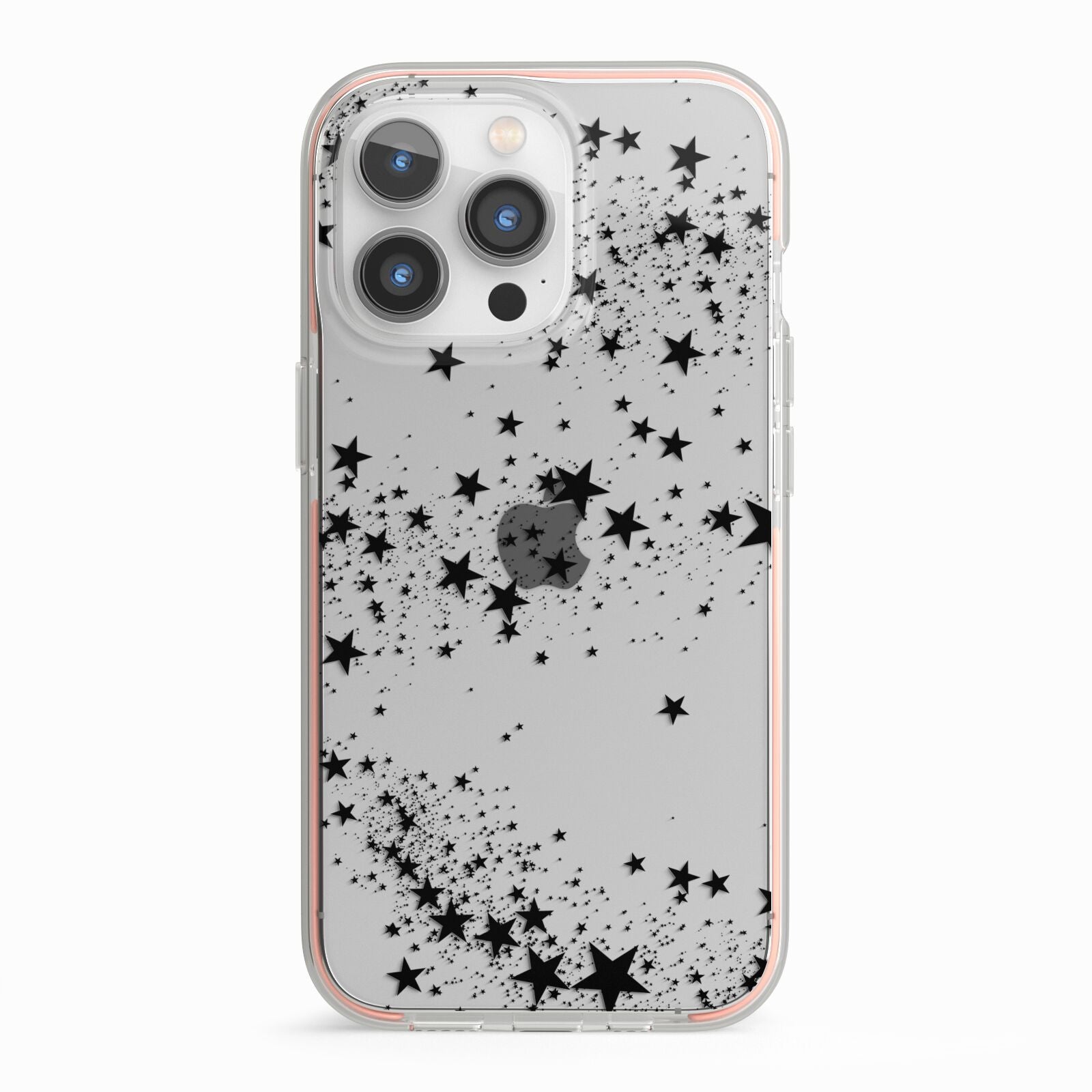 Shooting Stars iPhone 13 Pro TPU Impact Case with Pink Edges