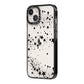 Shooting Stars iPhone 14 Black Impact Case Side Angle on Silver phone