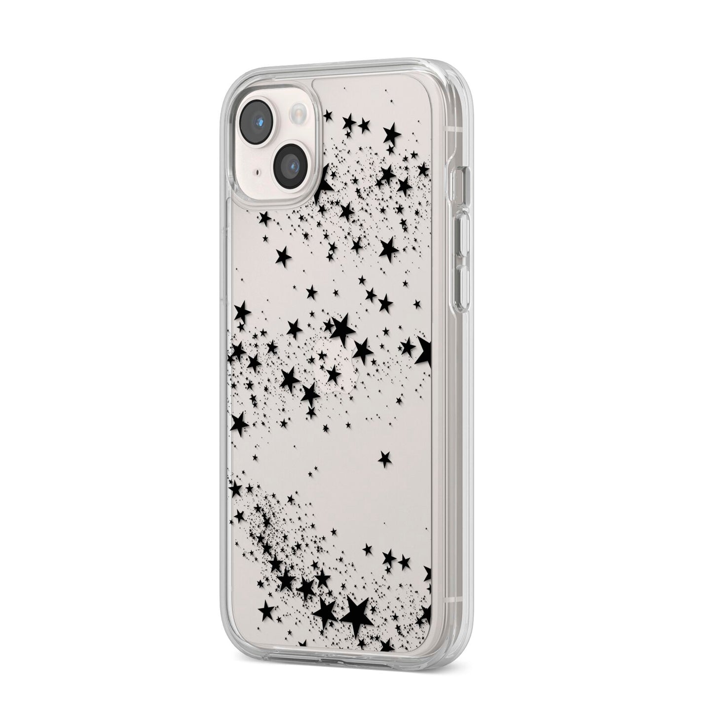 Shooting Stars iPhone 14 Plus Clear Tough Case Starlight Angled Image