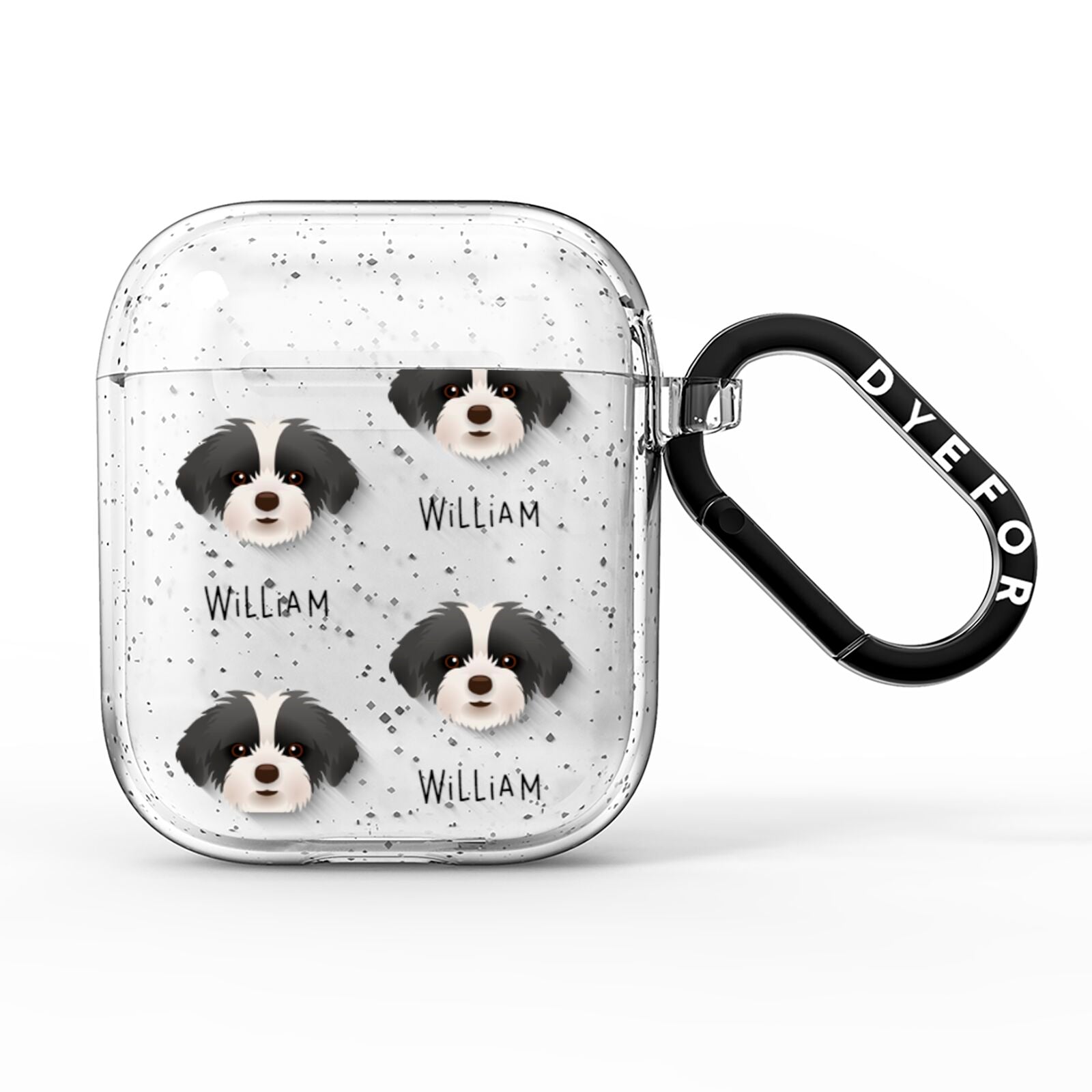 Shorkie Icon with Name AirPods Glitter Case