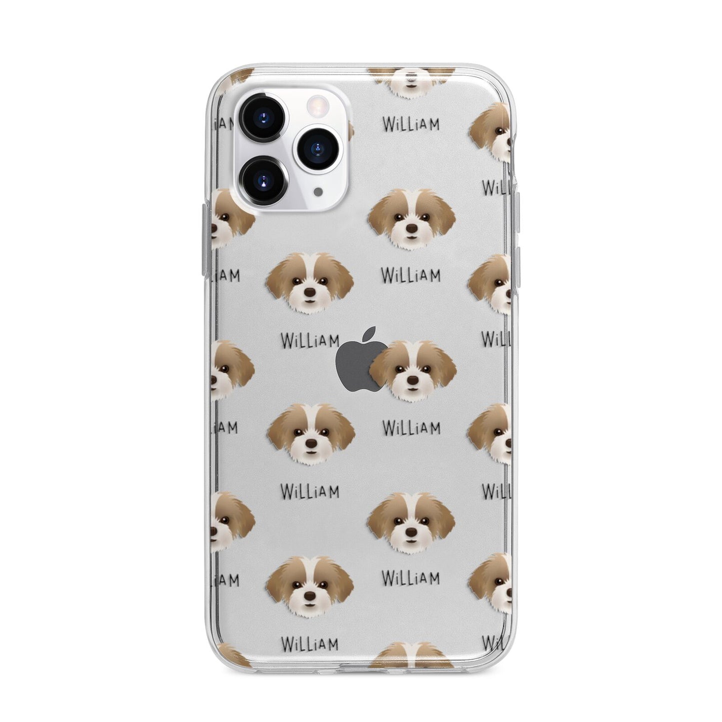 Shorkie Icon with Name Apple iPhone 11 Pro Max in Silver with Bumper Case