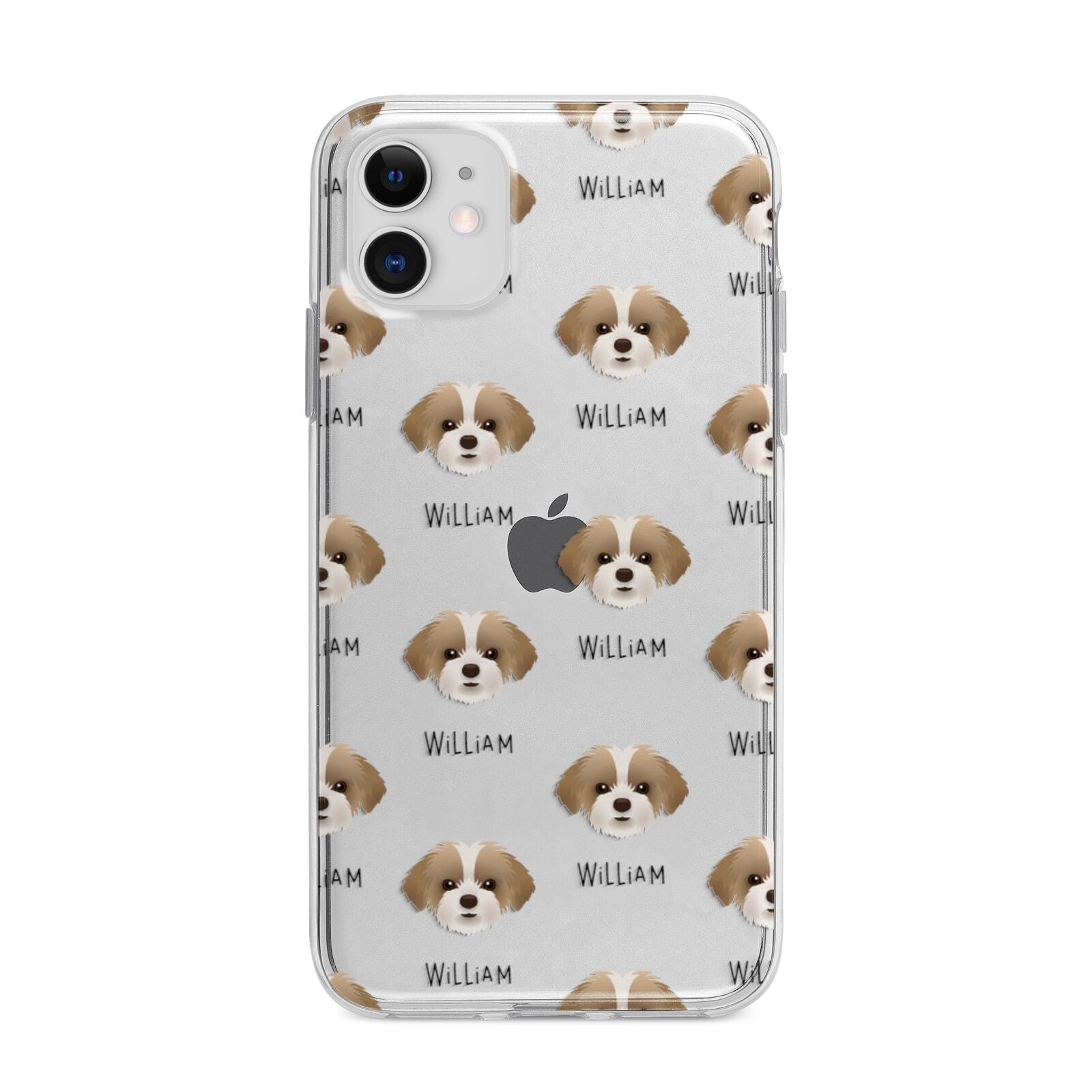 Shorkie Icon with Name Apple iPhone 11 in White with Bumper Case