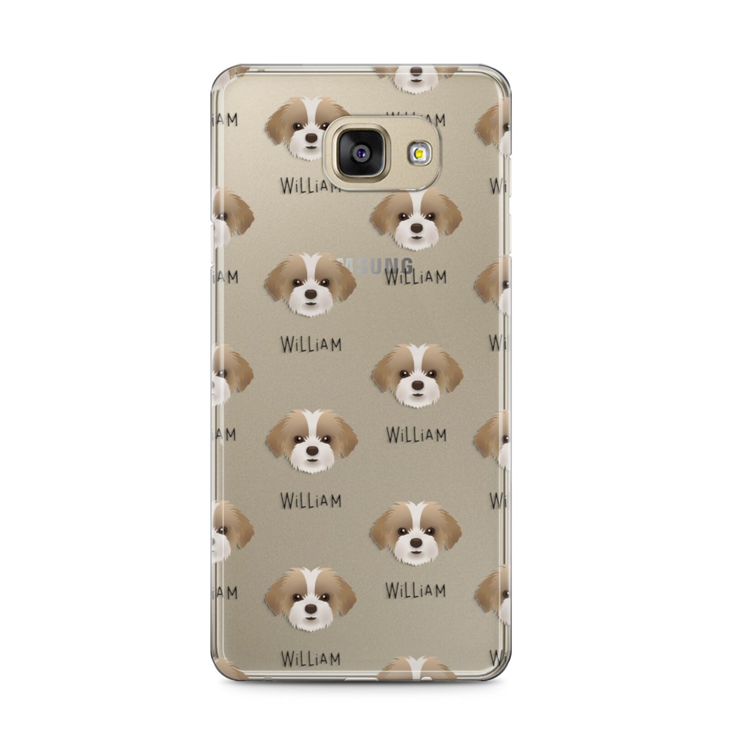 Shorkie Icon with Name Samsung Galaxy A5 2016 Case on gold phone