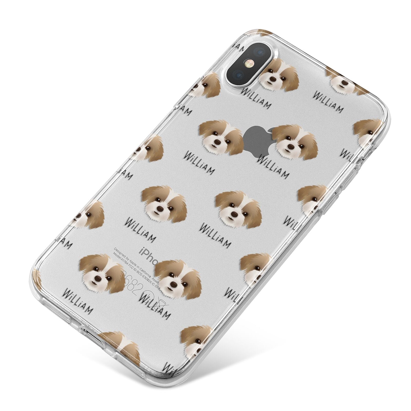 Shorkie Icon with Name iPhone X Bumper Case on Silver iPhone