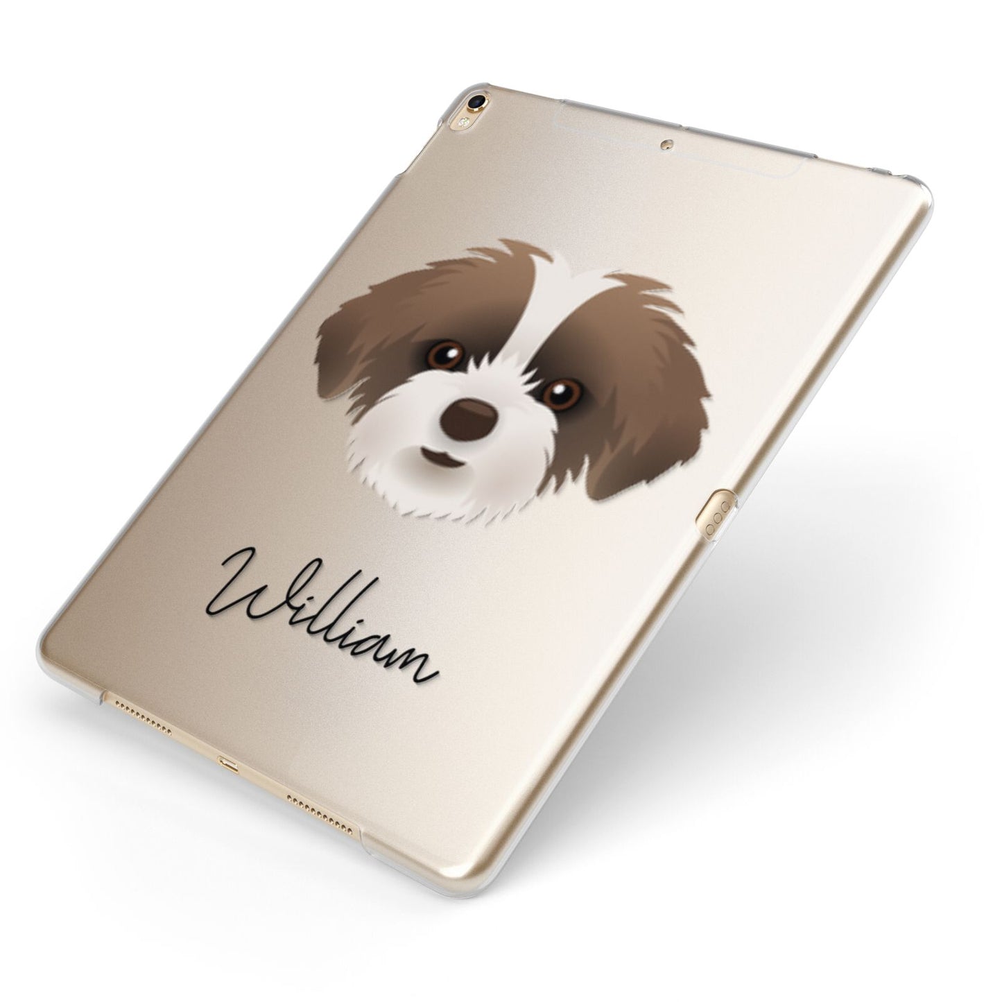 Shorkie Personalised Apple iPad Case on Gold iPad Side View
