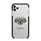 Shorkie Personalised Apple iPhone 11 Pro Max in Silver with Black Impact Case