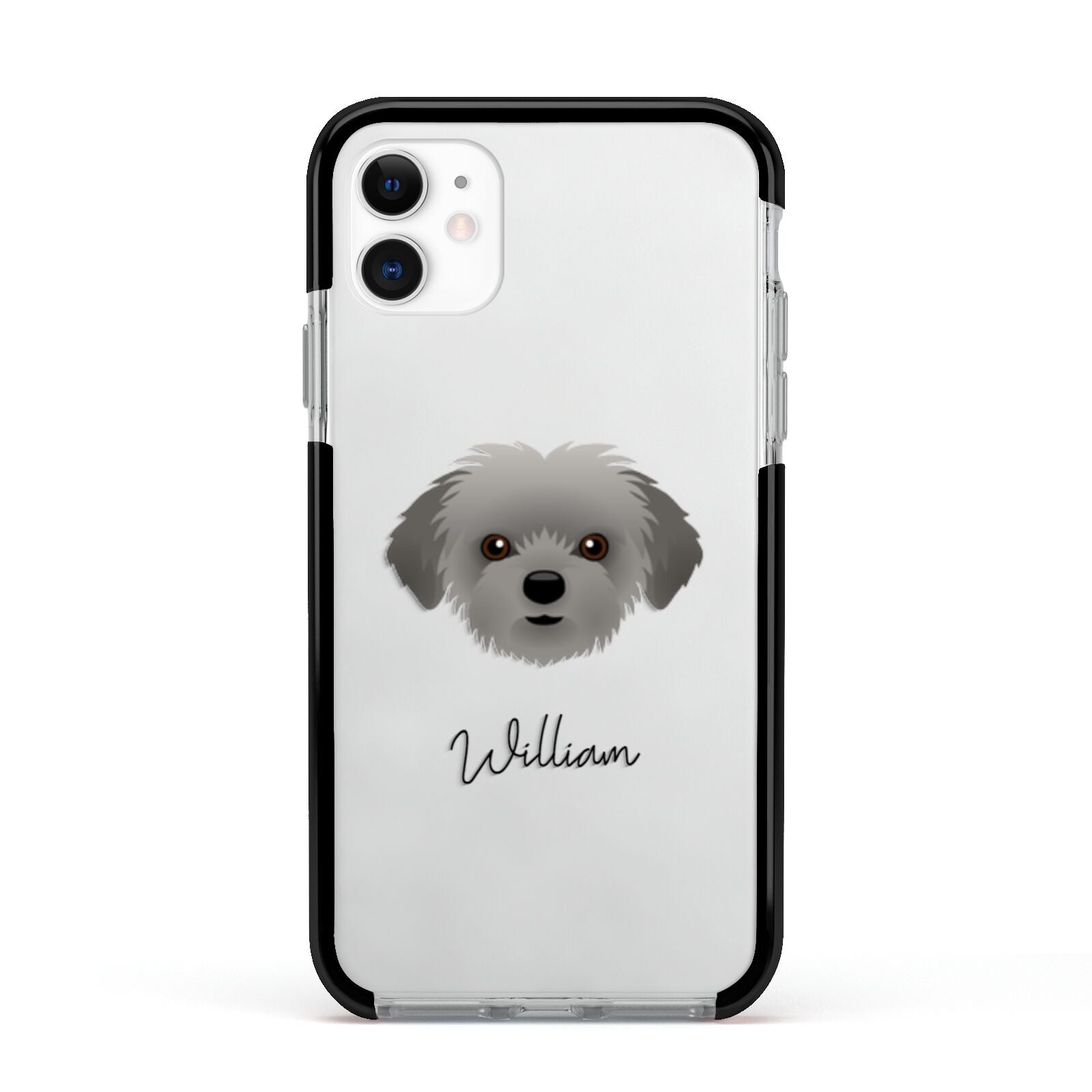 Shorkie Personalised Apple iPhone 11 in White with Black Impact Case