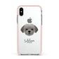 Shorkie Personalised Apple iPhone Xs Impact Case Pink Edge on Silver Phone