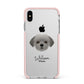 Shorkie Personalised Apple iPhone Xs Max Impact Case Pink Edge on Silver Phone