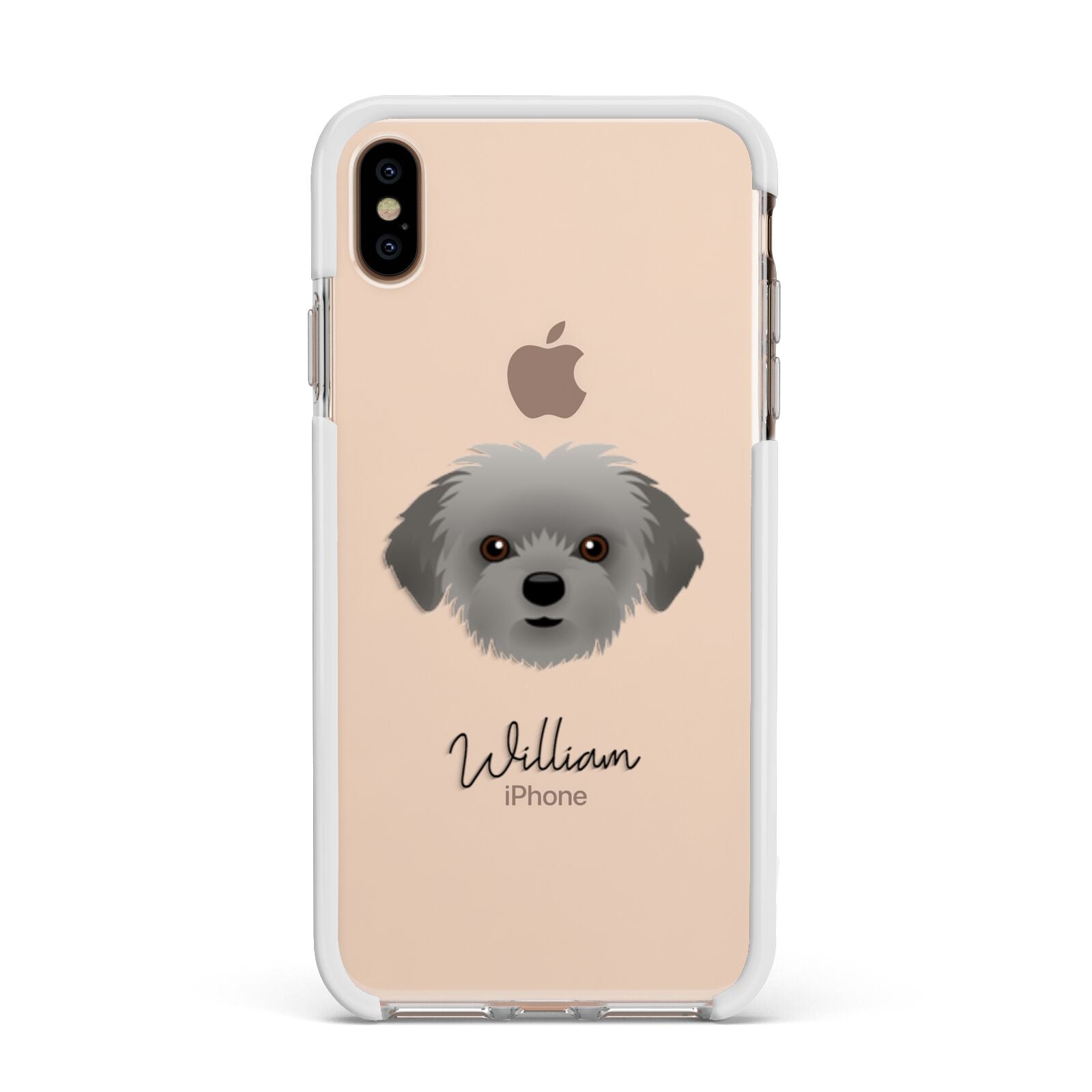 Shorkie Personalised Apple iPhone Xs Max Impact Case White Edge on Gold Phone