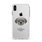 Shorkie Personalised Apple iPhone Xs Max Impact Case White Edge on Silver Phone