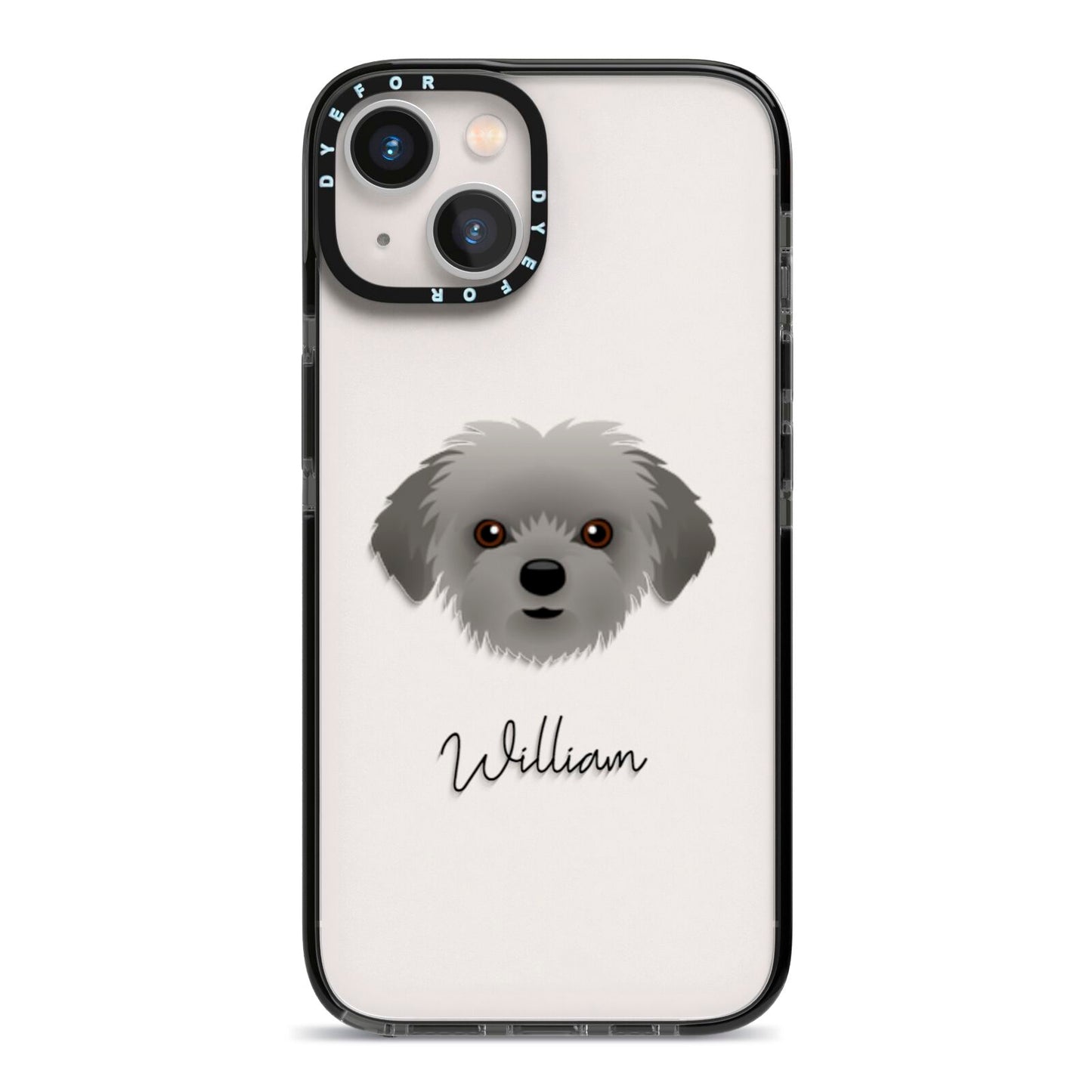 Shorkie Personalised iPhone 13 Black Impact Case on Silver phone