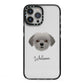 Shorkie Personalised iPhone 13 Pro Max Black Impact Case on Silver phone