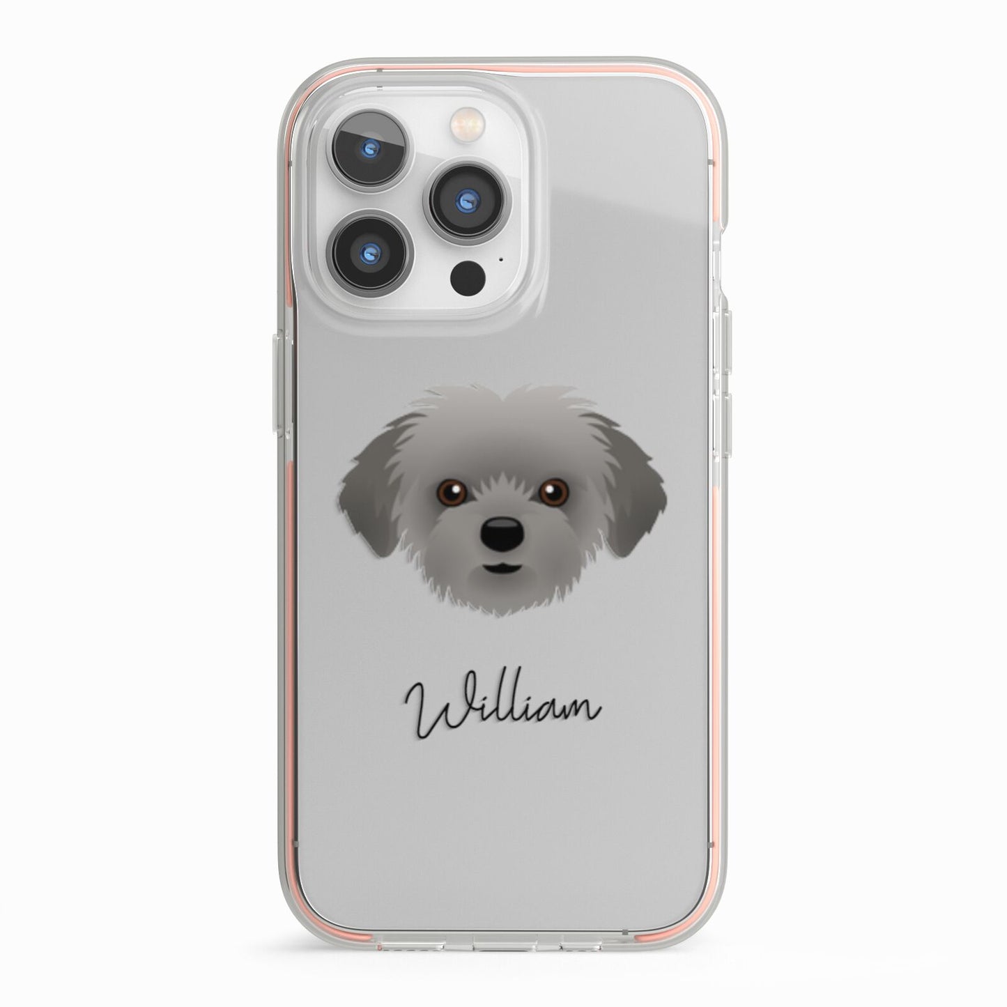 Shorkie Personalised iPhone 13 Pro TPU Impact Case with Pink Edges
