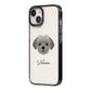 Shorkie Personalised iPhone 14 Black Impact Case Side Angle on Silver phone
