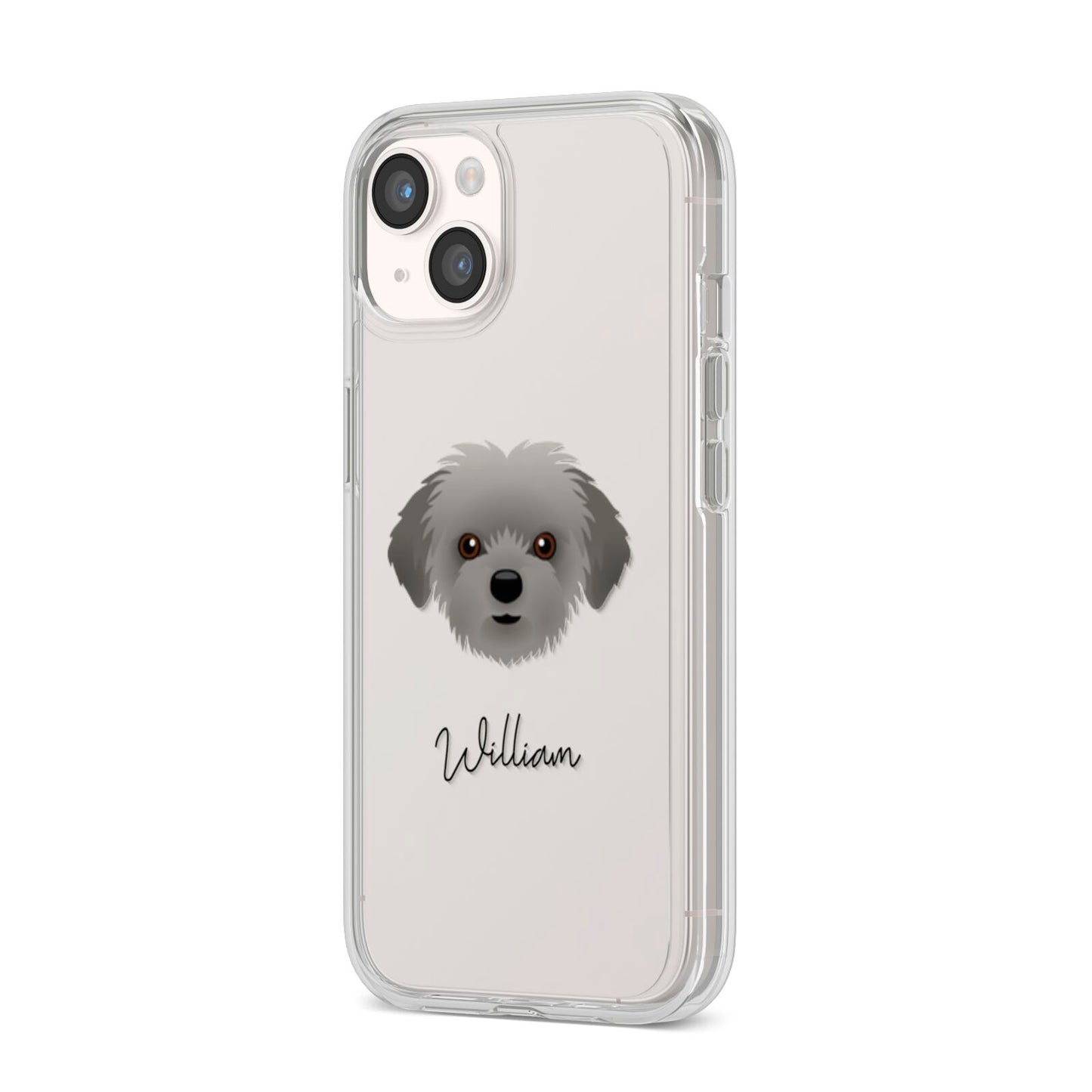 Shorkie Personalised iPhone 14 Clear Tough Case Starlight Angled Image