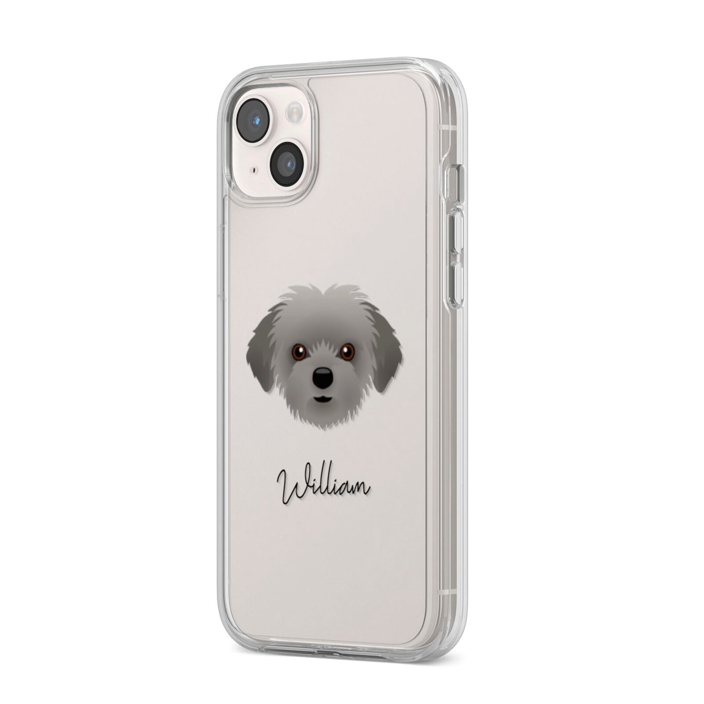 Shorkie Personalised iPhone 14 Plus Clear Tough Case Starlight Angled Image
