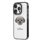Shorkie Personalised iPhone 14 Pro Black Impact Case Side Angle on Silver phone