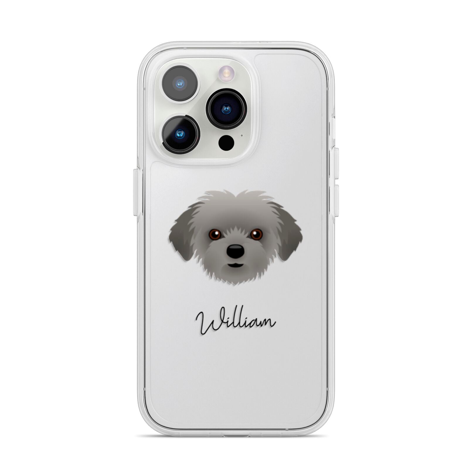 Shorkie Personalised iPhone 14 Pro Clear Tough Case Silver