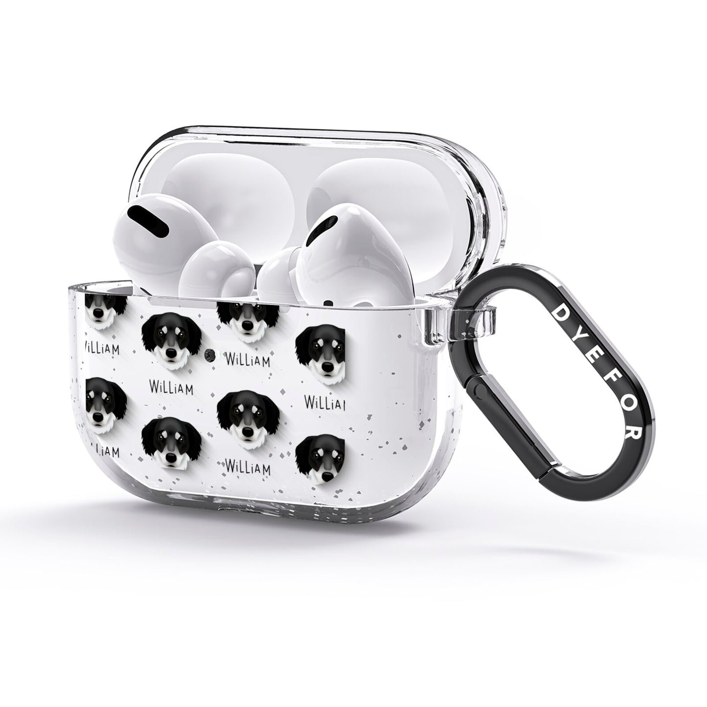 Siberian Cocker Icon with Name AirPods Glitter Case 3rd Gen Side Image