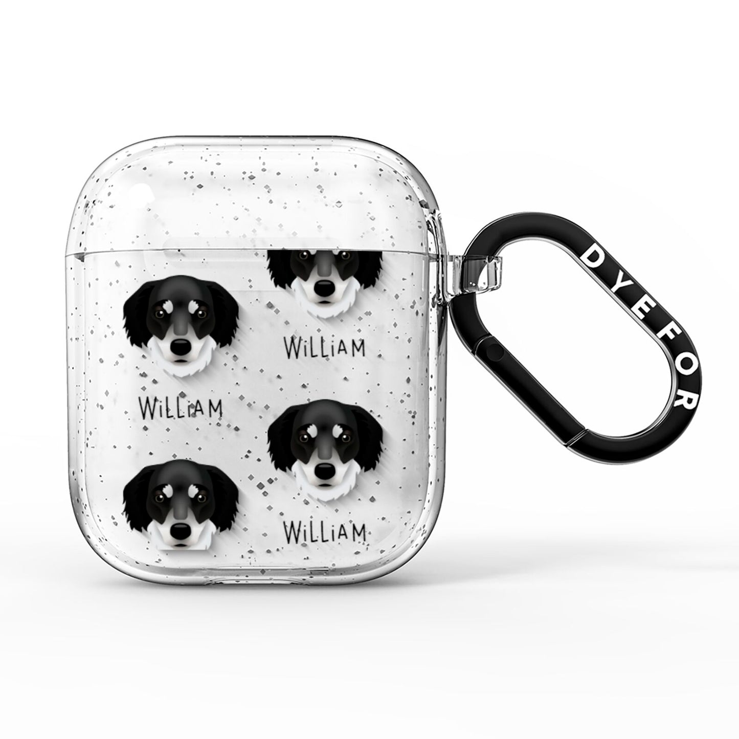 Siberian Cocker Icon with Name AirPods Glitter Case