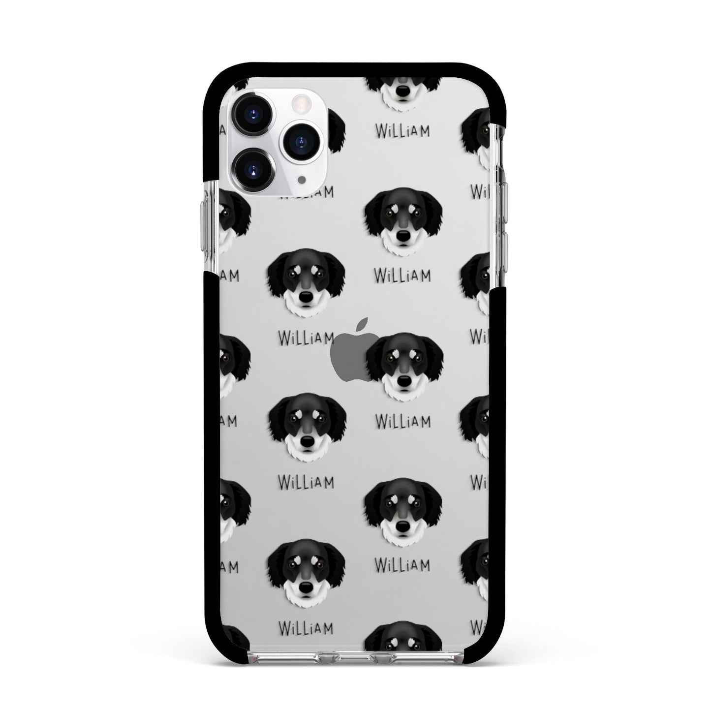 Siberian Cocker Icon with Name Apple iPhone 11 Pro Max in Silver with Black Impact Case