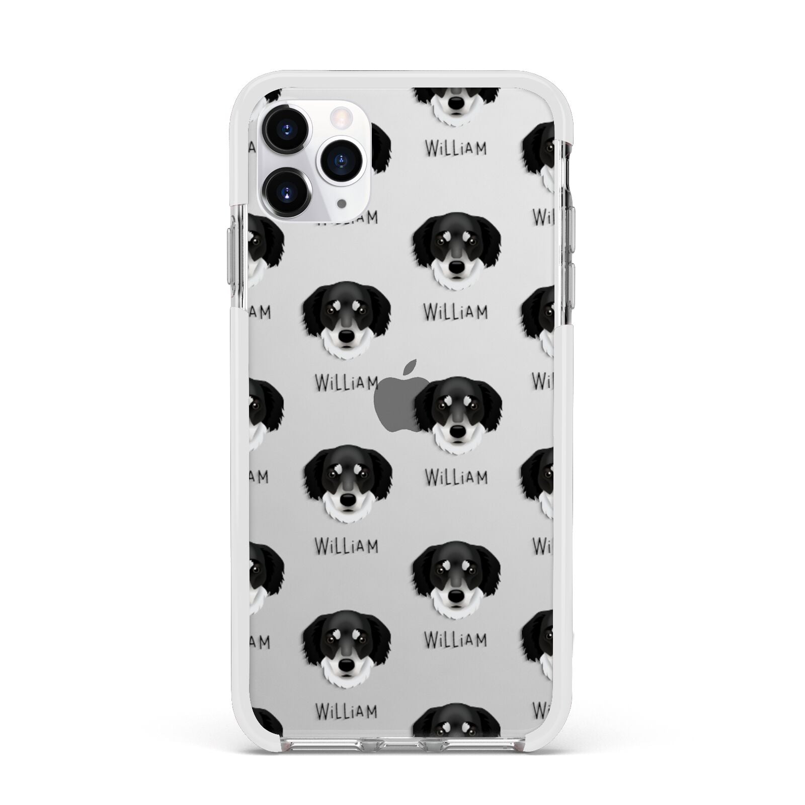 Siberian Cocker Icon with Name Apple iPhone 11 Pro Max in Silver with White Impact Case