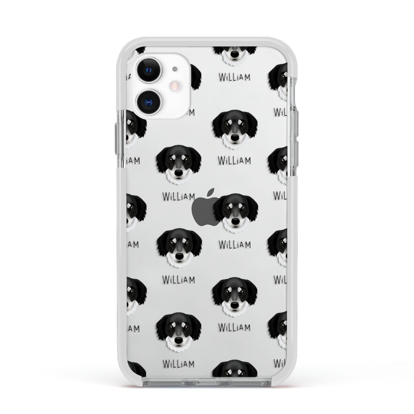 Siberian Cocker Icon with Name Apple iPhone 11 in White with White Impact Case