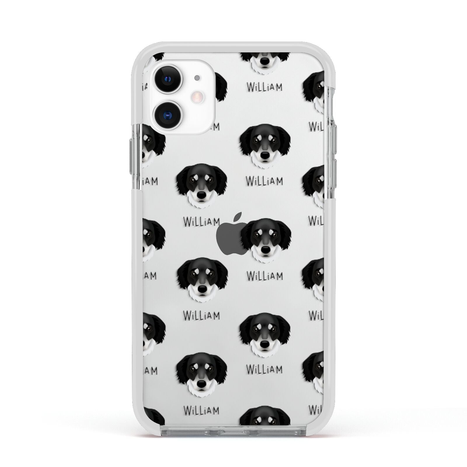 Siberian Cocker Icon with Name Apple iPhone 11 in White with White Impact Case