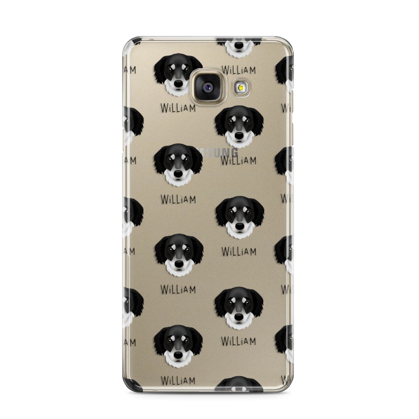 Siberian Cocker Icon with Name Samsung Galaxy A3 2016 Case on gold phone