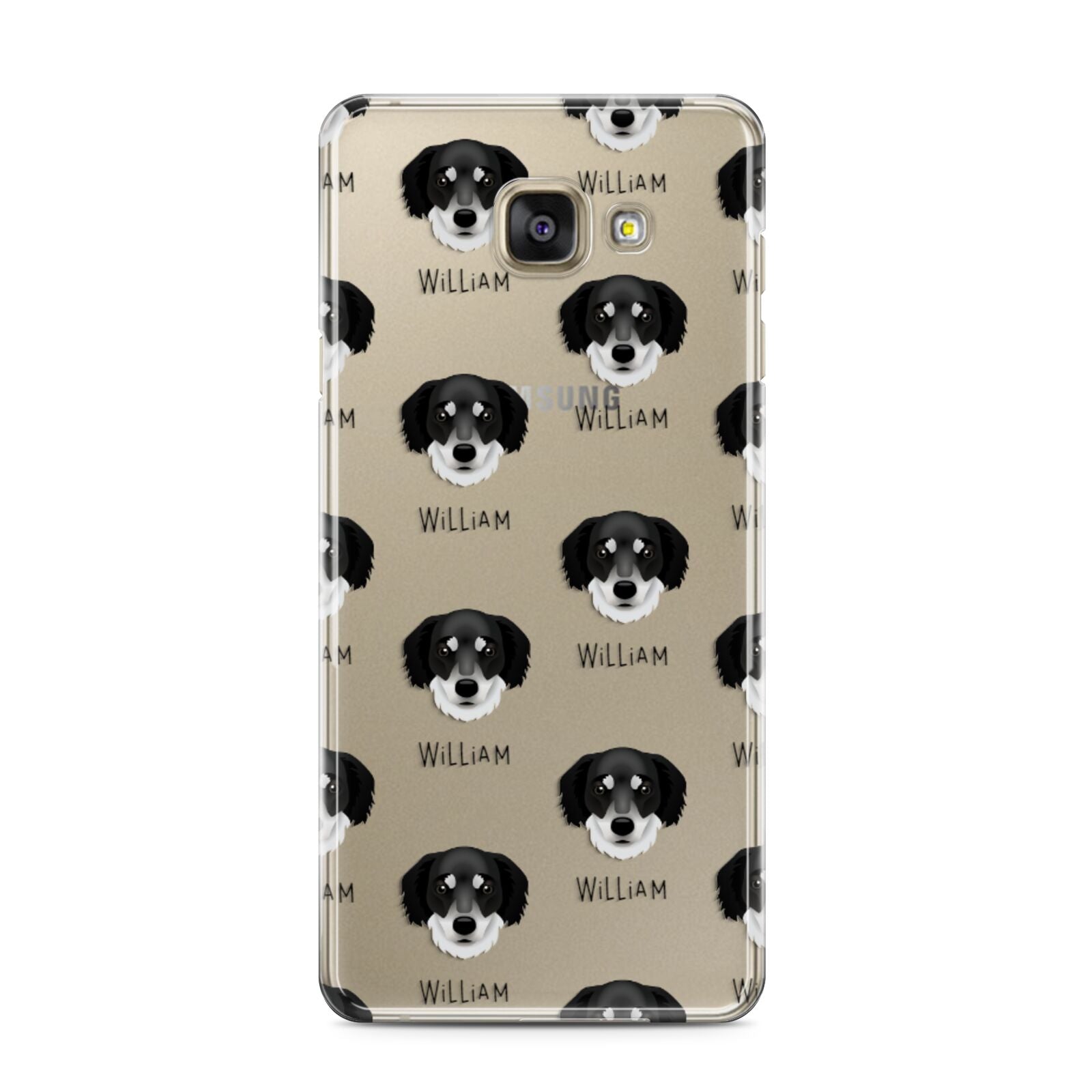 Siberian Cocker Icon with Name Samsung Galaxy A3 2016 Case on gold phone