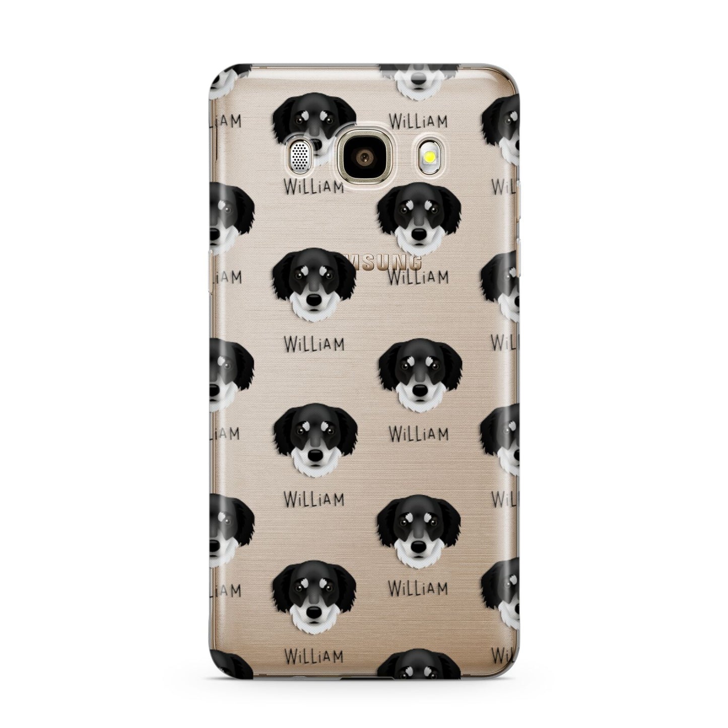 Siberian Cocker Icon with Name Samsung Galaxy J7 2016 Case on gold phone