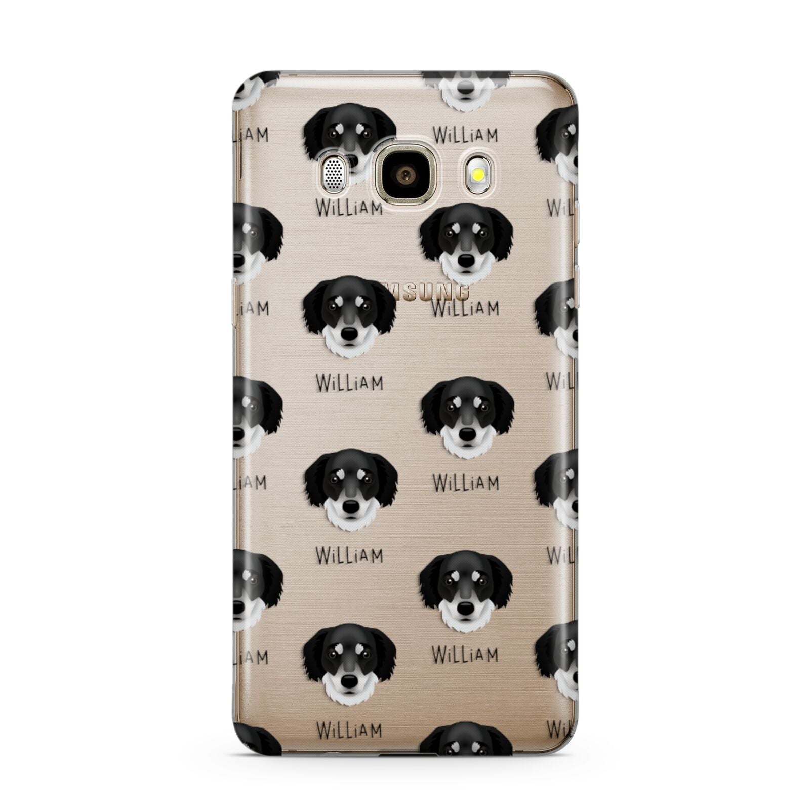 Siberian Cocker Icon with Name Samsung Galaxy J7 2016 Case on gold phone