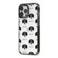 Siberian Cocker Icon with Name iPhone 13 Pro Max Black Impact Case Side Angle on Silver phone