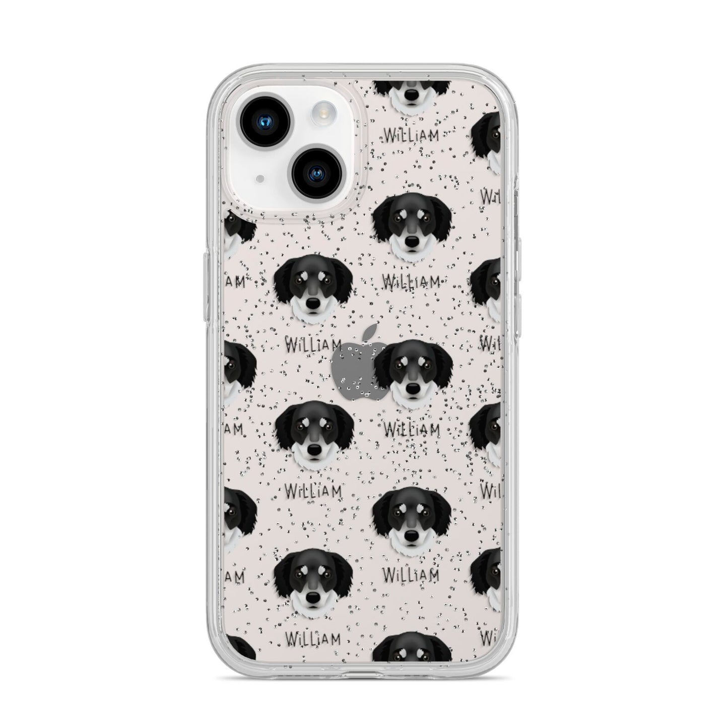 Siberian Cocker Icon with Name iPhone 14 Glitter Tough Case Starlight