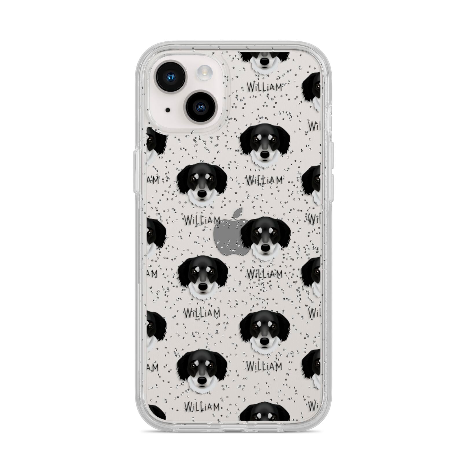 Siberian Cocker Icon with Name iPhone 14 Plus Glitter Tough Case Starlight
