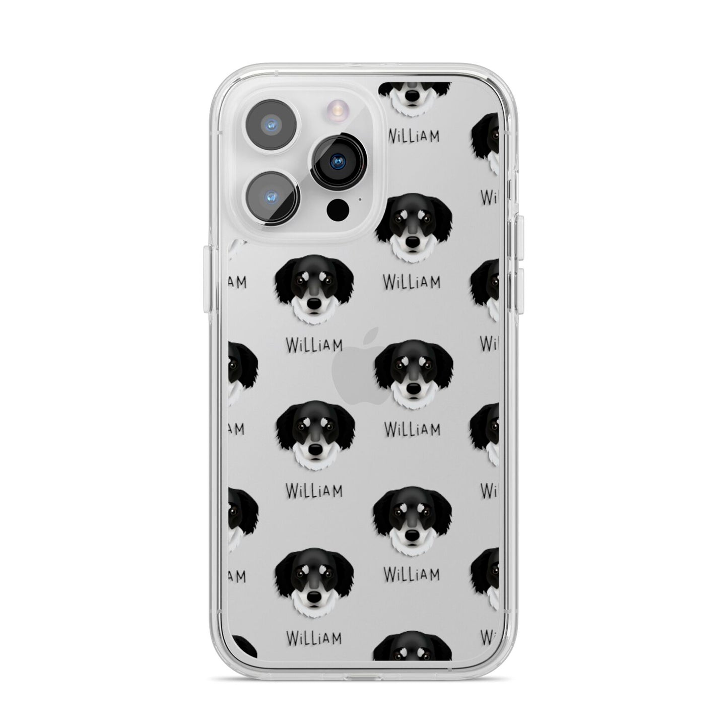 Siberian Cocker Icon with Name iPhone 14 Pro Max Clear Tough Case Silver