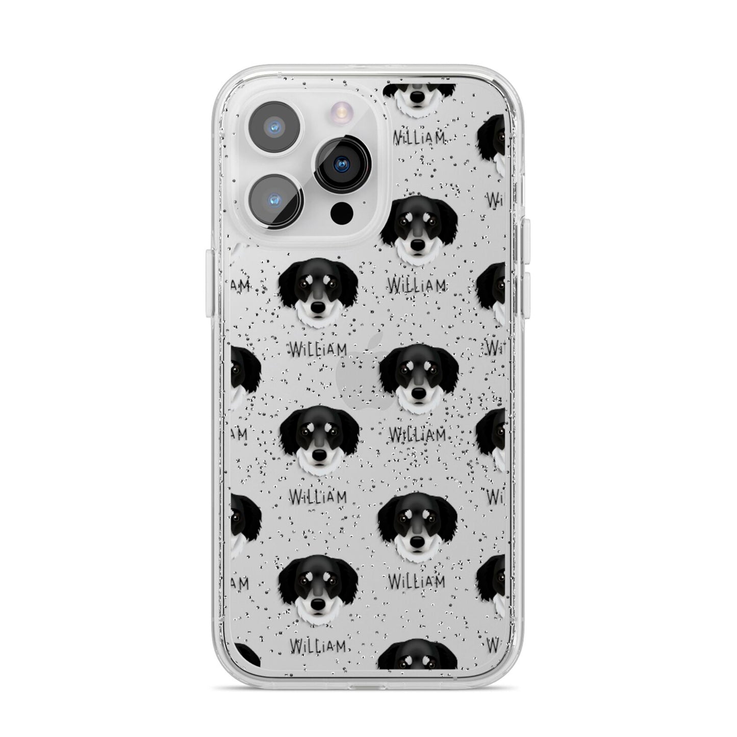 Siberian Cocker Icon with Name iPhone 14 Pro Max Glitter Tough Case Silver