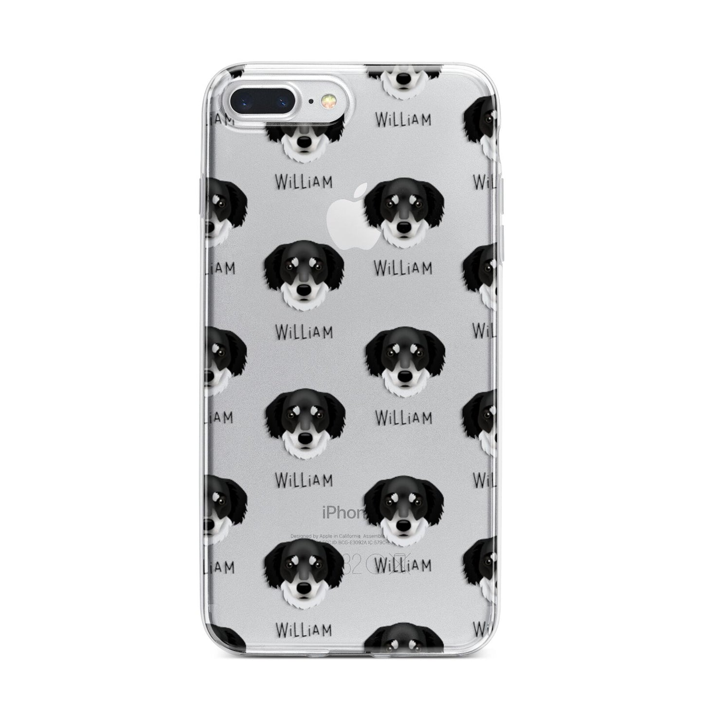 Siberian Cocker Icon with Name iPhone 7 Plus Bumper Case on Silver iPhone