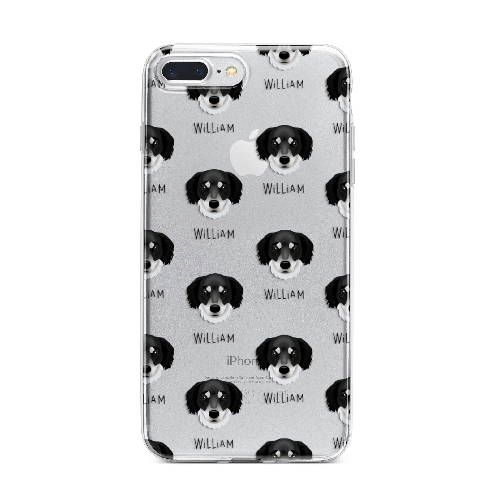 Siberian Cocker Icon with Name iPhone 7 Plus Bumper Case on Silver iPhone