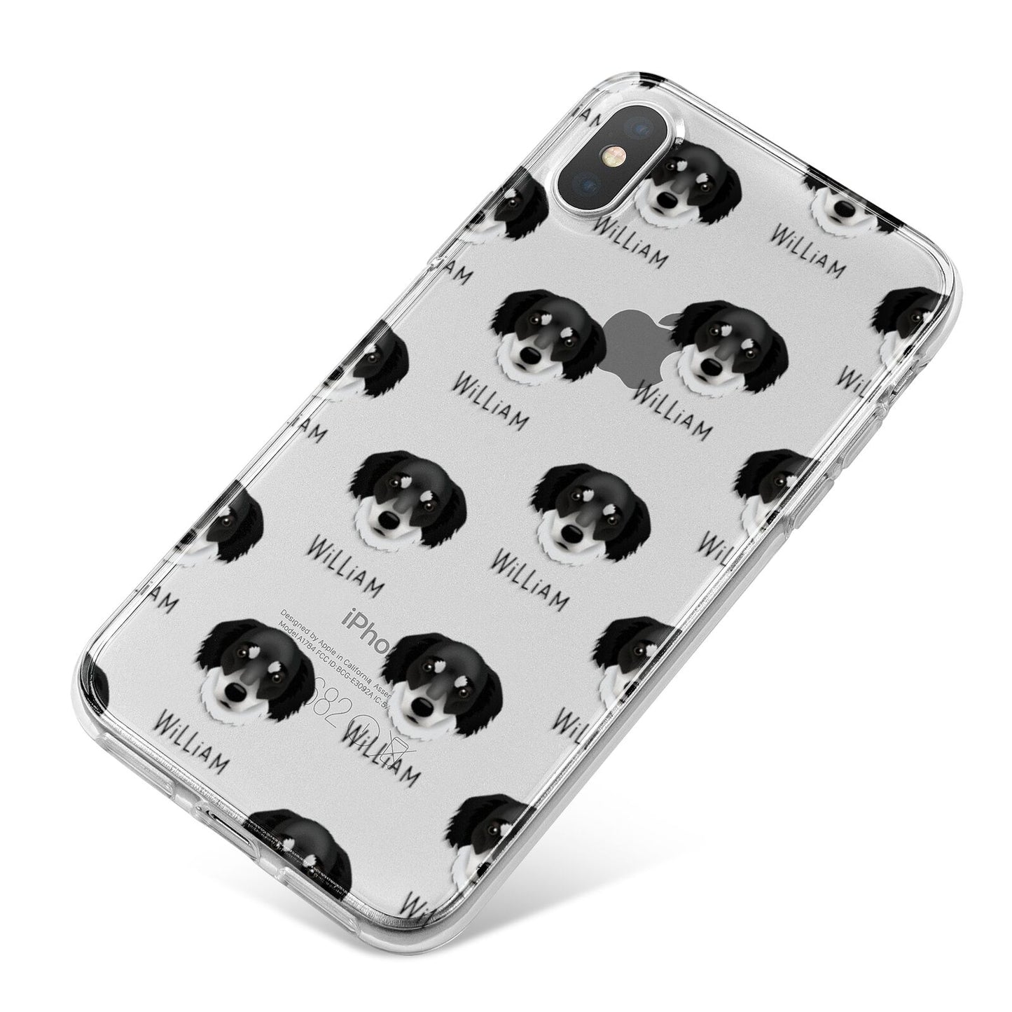 Siberian Cocker Icon with Name iPhone X Bumper Case on Silver iPhone