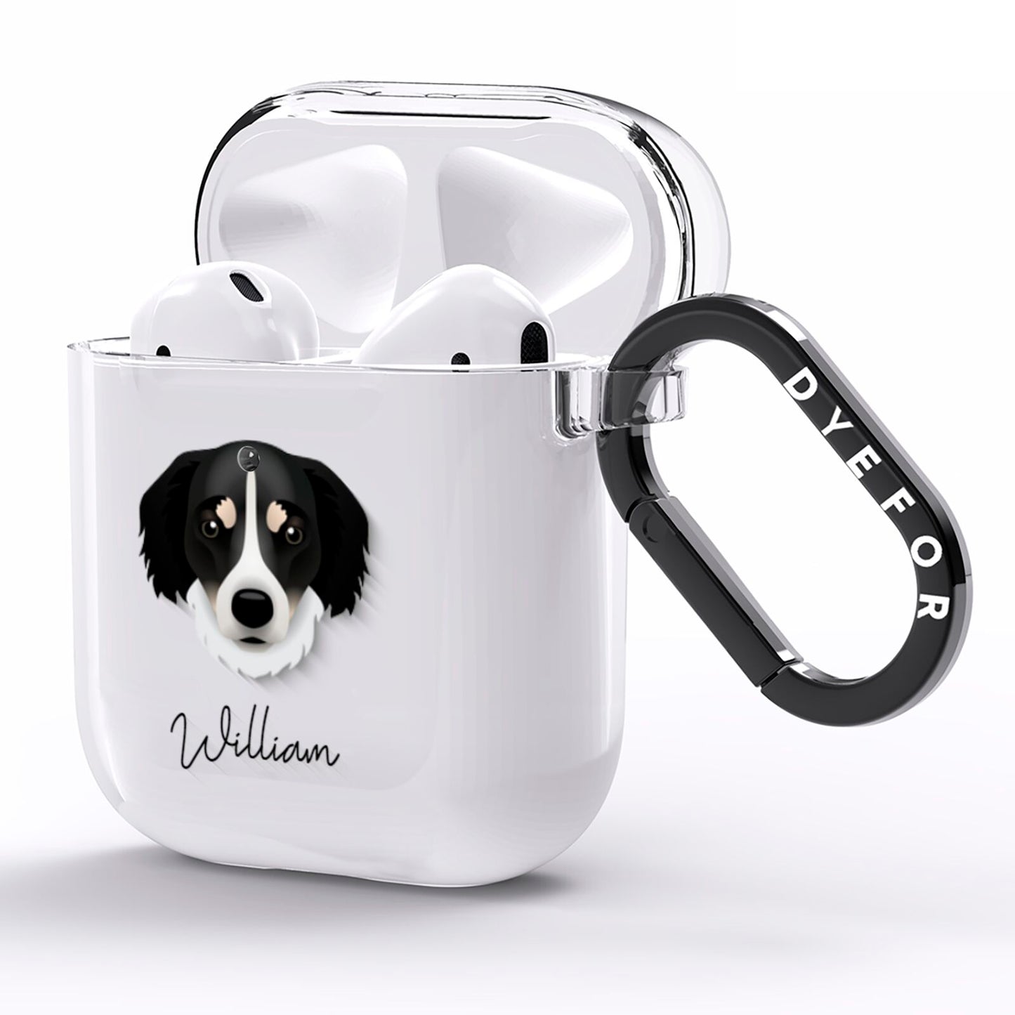 Siberian Cocker Personalised AirPods Clear Case Side Image