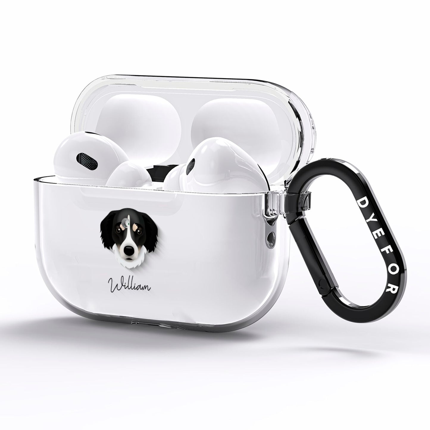 Siberian Cocker Personalised AirPods Pro Clear Case Side Image