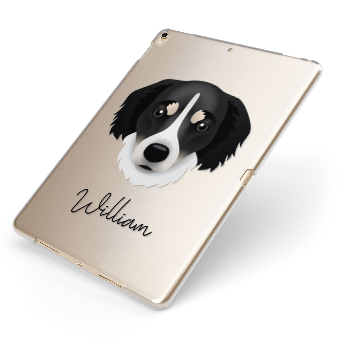 Siberian Cocker Personalised Apple iPad Case on Gold iPad Side View