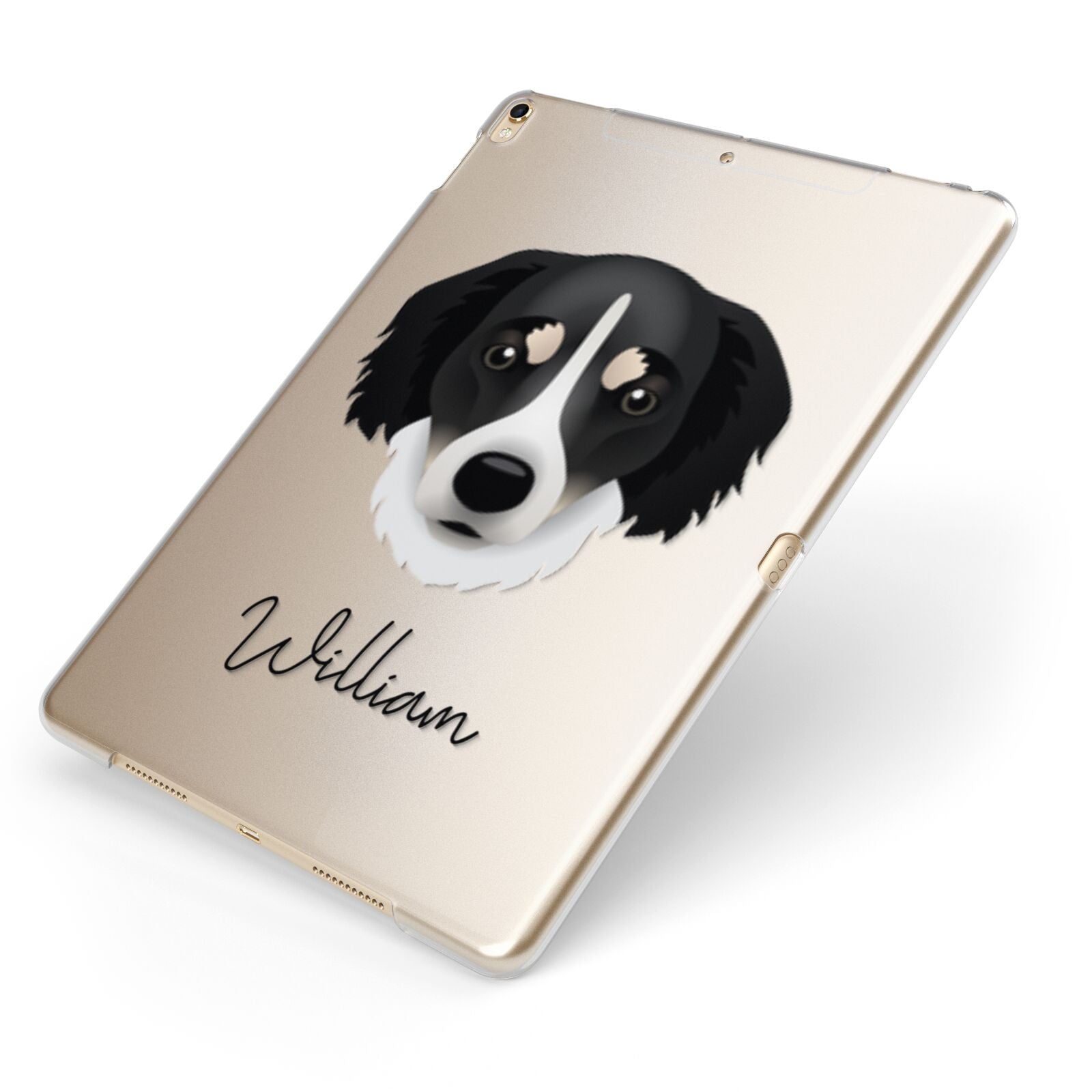 Siberian Cocker Personalised Apple iPad Case on Gold iPad Side View