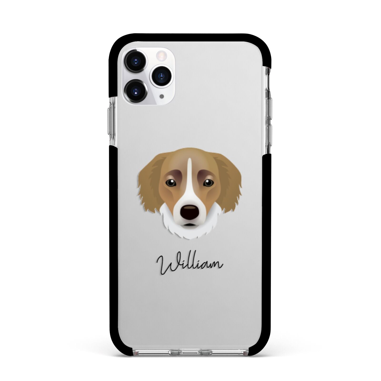Siberian Cocker Personalised Apple iPhone 11 Pro Max in Silver with Black Impact Case