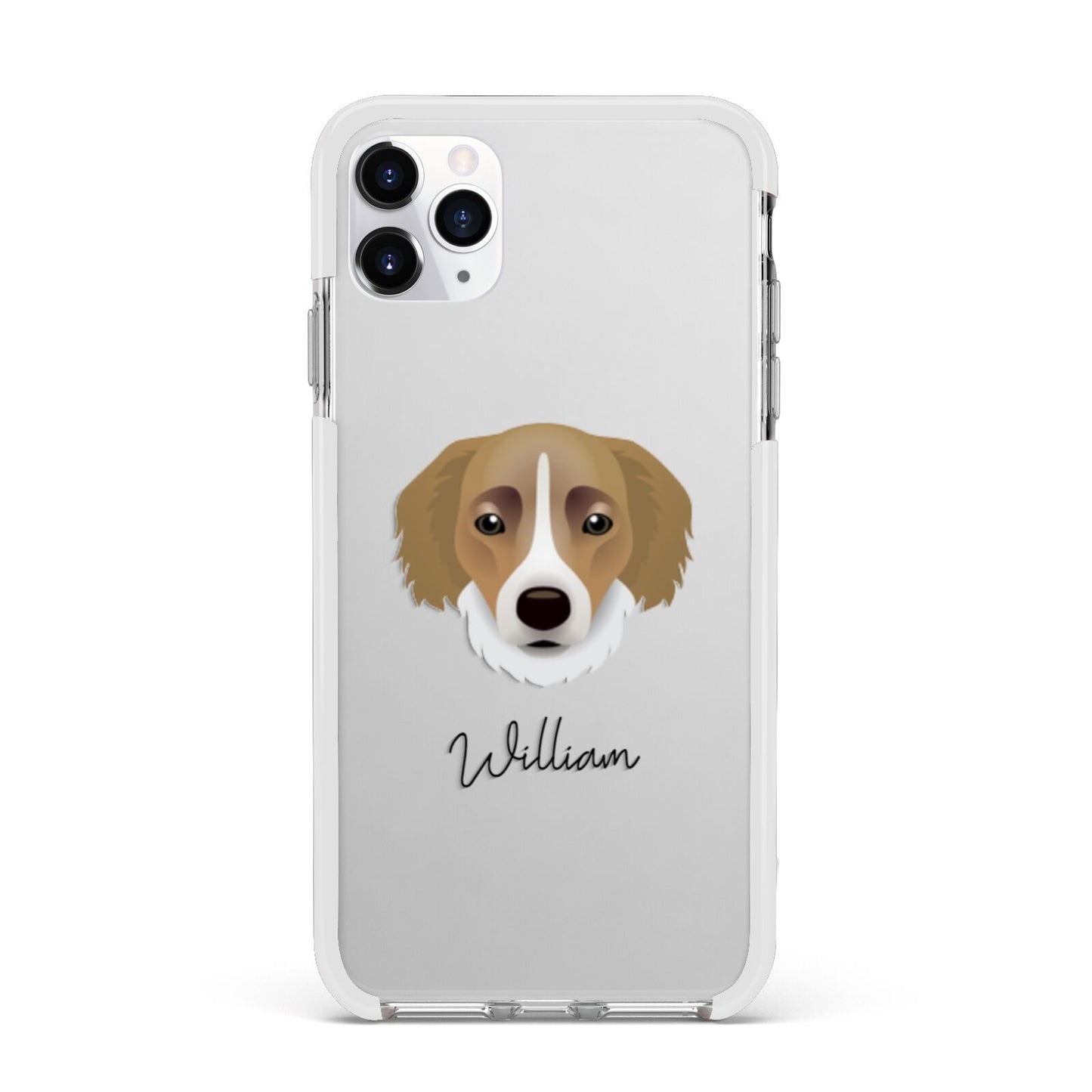 Siberian Cocker Personalised Apple iPhone 11 Pro Max in Silver with White Impact Case