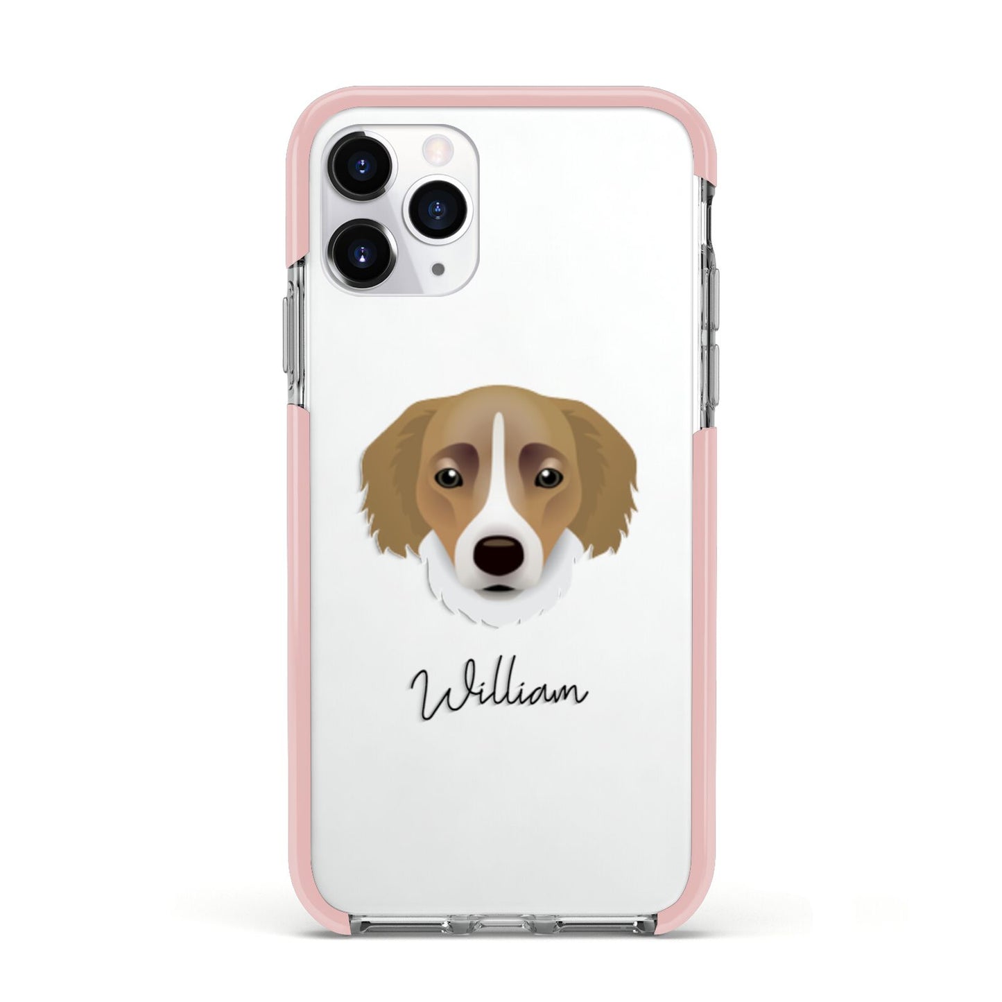 Siberian Cocker Personalised Apple iPhone 11 Pro in Silver with Pink Impact Case