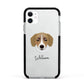 Siberian Cocker Personalised Apple iPhone 11 in White with Black Impact Case