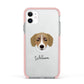 Siberian Cocker Personalised Apple iPhone 11 in White with Pink Impact Case